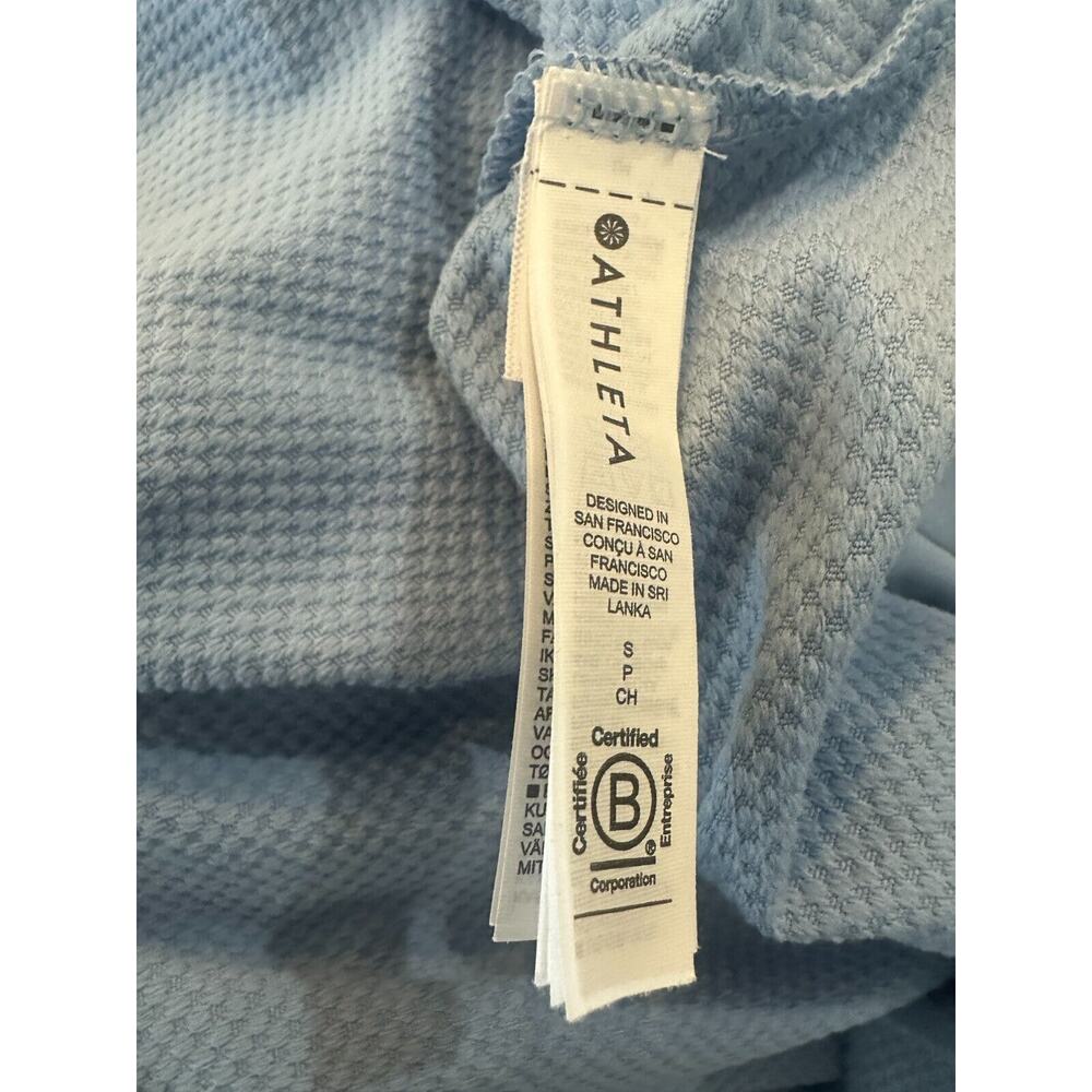 Athleta Sky Blue Whistler Mock Neck Top Crop Long Sleeve Women's Size Small - Picture 11 of 13